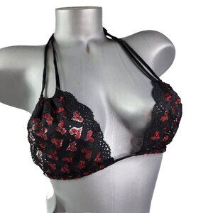 NEW Fredricks of Hollywood Womens Bra Halter Size Valentines Day Hearts Large